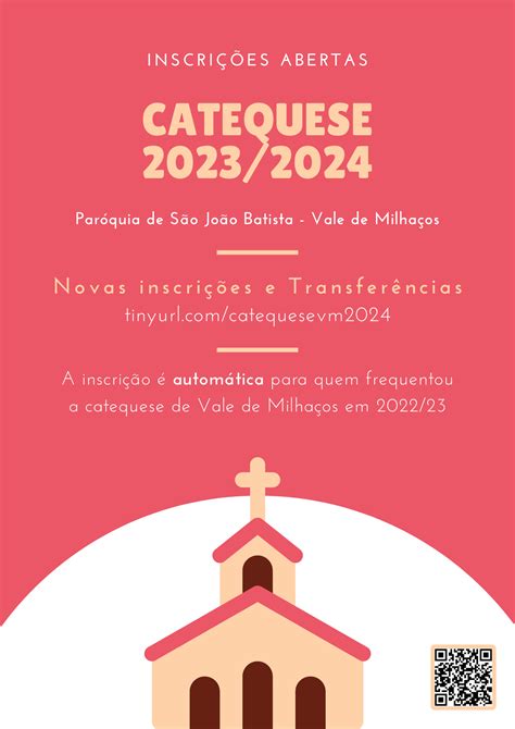 Inscrições Catequese 2023 24 — Paróquia De São João Batista Vale De