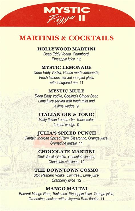 Mystic Pizza 2 | Our Menu