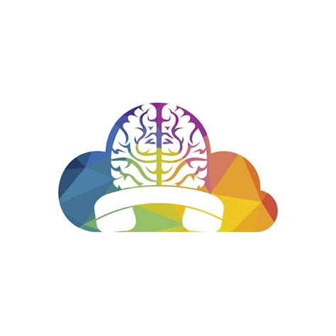 Modèle De Conception De Logo Vectoriel Appel Cerveau Vecteur Premium