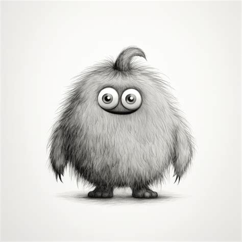 Premium AI Image | Fuzztacular Pencil Sketch Isolated Background Monster