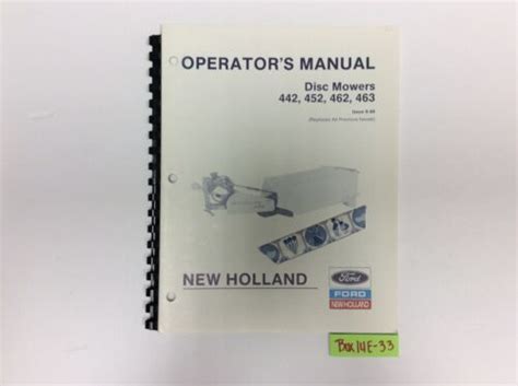 New Holland 442 452 462 And 463 Disc Mowers Operator S Manual EBay