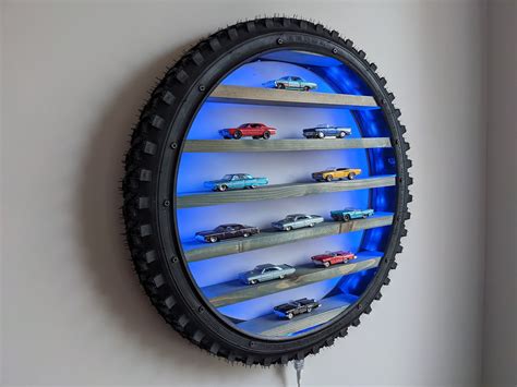 LIGHT UP 20 Hot Wheels Toy Car Tire Wall Display Shelf Etsy
