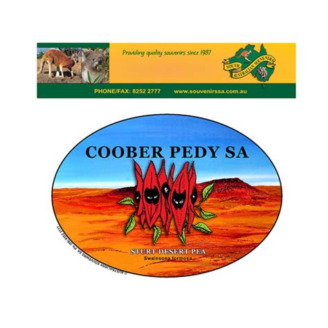 Coober Pedy Oval Sturt Pea Sticker South Australian Souvenirs