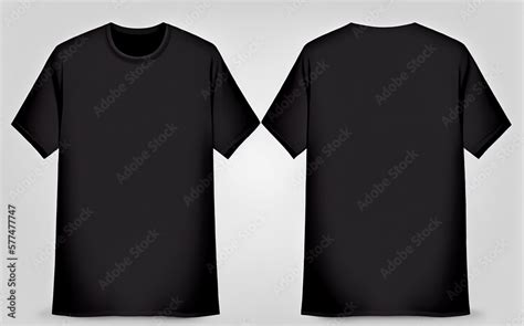 Blank oversize black shirt mock up template, front and back view, isolated on white, plain t ...