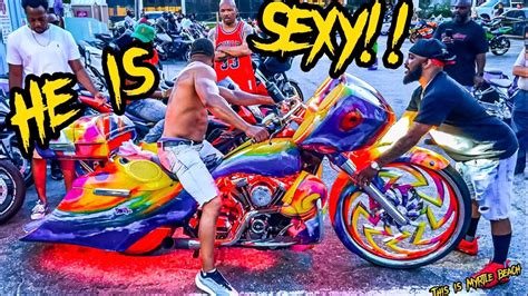 Black Bike Week Cool Bike Shows Up Myrtle Beach Black Bike Youtube