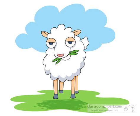 Sheep Clipart Clipart- sheep-eating-grass-513 - Classroom Clipart