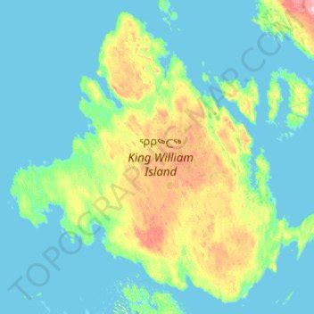 King William Island topographic map, elevation, terrain