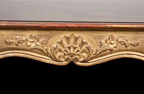 Tavolino Da Salotto Antico Napoleone III Francese In Legno Dorato E