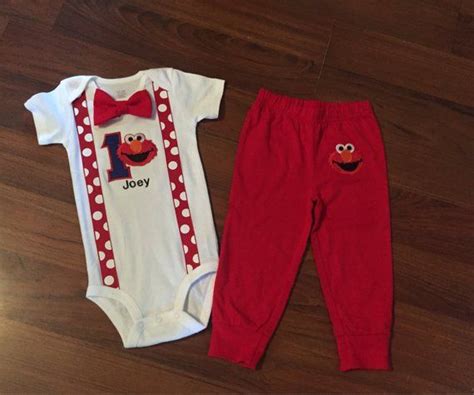 Elmo Personalized First Birthday Outfit