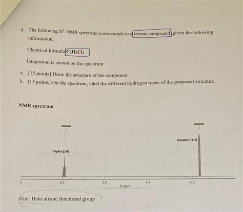 Solved The Following H Nmr Spectrum Corresponds To Al Chegg