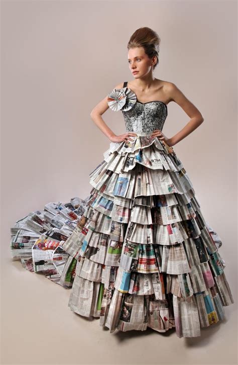 Recycled Newspaper Dresses