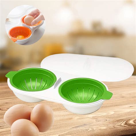 Microwave Egg Poacher Poacher Round Draining Double Cup Egg Boiler Egg