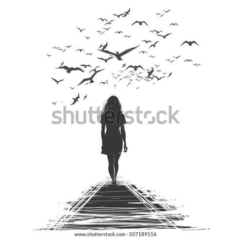 3 525 Silhouette Woman Walking Away Images Stock Photos Vectors