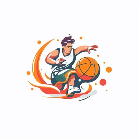 Jugador de baloncesto con pelota ilustración vectorial de un jugador de