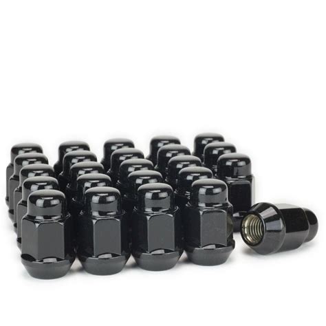 Geelife For Chevrolet GMC 24 Black Bulge Acorn Lug Nuts 7 16 Wheel Nut