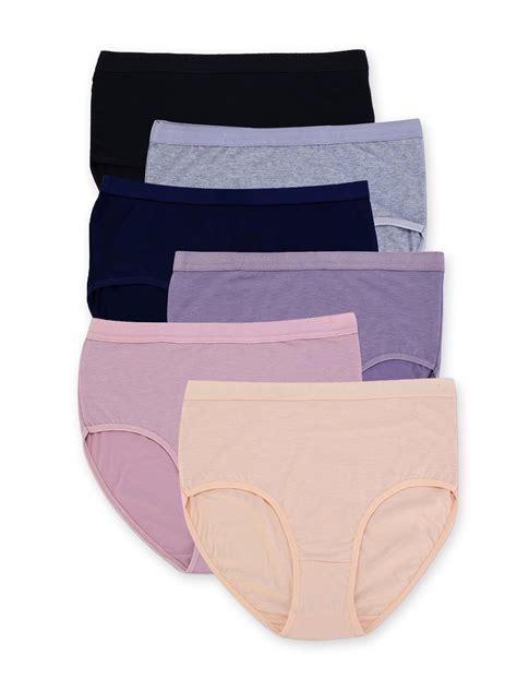 Buankoxy Womens Plus Size Cotton Panties Soft Stretch Briefs Underwear Assorted 6 Packsize 6