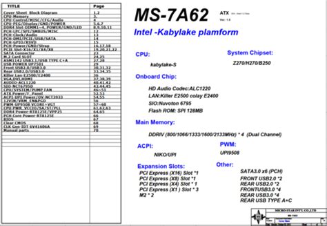 MSI MS-7A62 Rev 1.0 Schematic.PDF and BoardView.CAD - MSI - MB PC ...