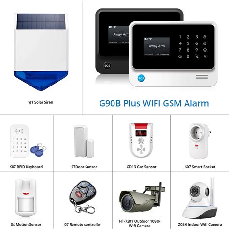 G90B Plus WiFi GSM GPRS SMS Wireless Home Security Alarm System Flash