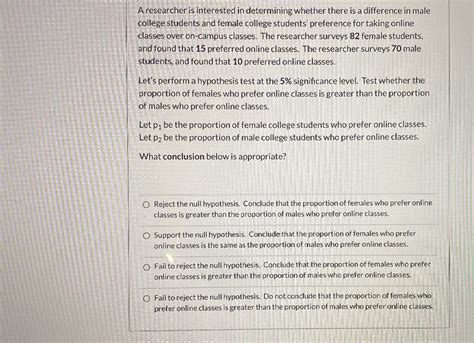 Solved A Researcher Is Interested In Determining Whether Chegg