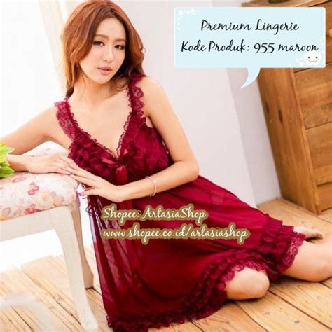Jual Premium Lingerie L XL XXL By Artasia Jamin Halus Baju Tidur Gstring Set Wanita Transparan