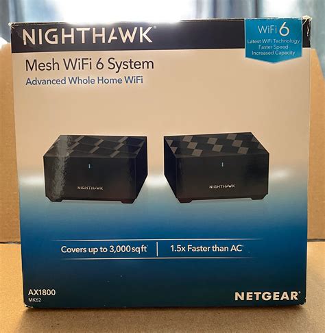 Netgear Nighthawk Whole Home Mesh Wifi 6 System Mk62 Ax1800 Router With 1