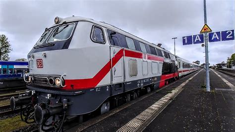 A platform 1 special Baureihe 218 low engine rev departure at Niebüll