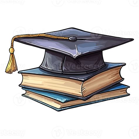 Graduation Cap Watercolor Clipart Graduation Cap And Books Png