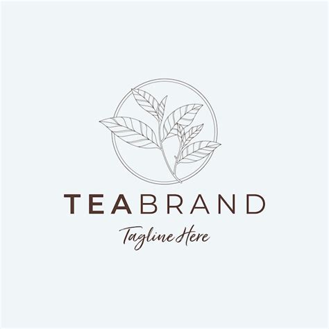 Premium Vector Minimalist Tea Leaf Logo Illustrations