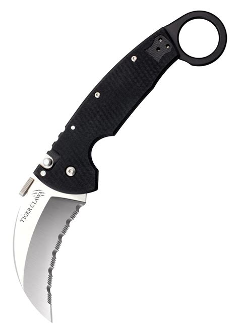 Cold Steel Tiger Claw Karambit Pocket Knife With Serrated Edge