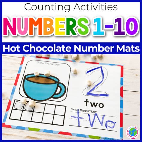 Free Printable Hot Chocolate Counting Mats For 1 10