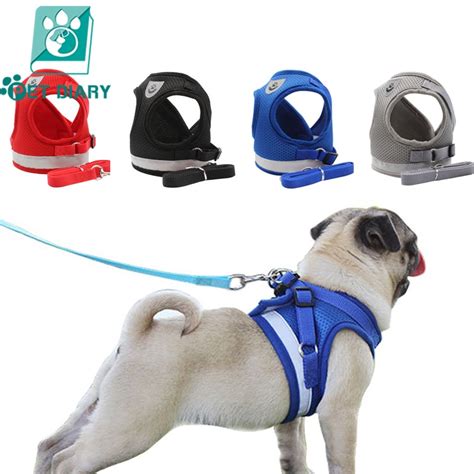 [COD&READY] Dog Harness Dog Leash and collar Dog Vest Reflective dog ...