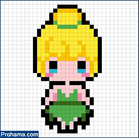 Tinkerbell Pixel Art Disney Pixel Art Easy Cute Pixel Art