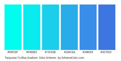 Turquoise To Blue Gradient Color Scheme Blue