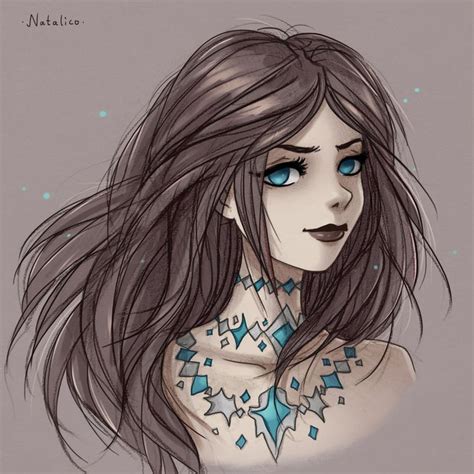 Blue Eyes By Natalico Art Girl Colorful Drawings Art Sketches