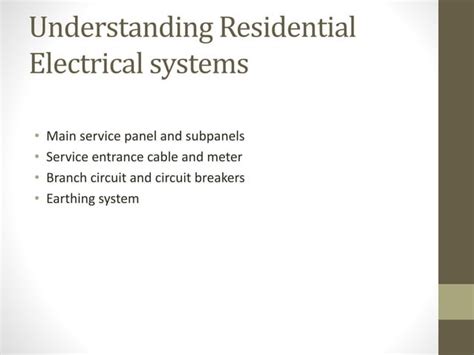 Residential Electrical Equipments And Servicespptx