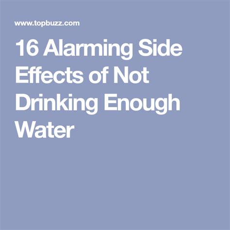 Alarming Side Effects Of Not Drinking Enough Water Not Drinking