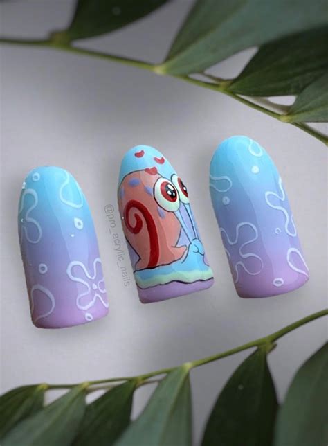 Gary uñas bob esponja Nail art Art deco nails Manicure nail designs