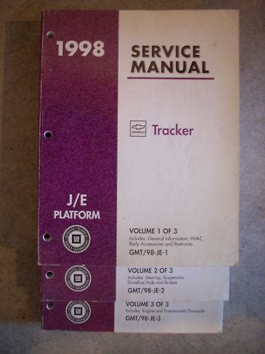 Buy 1998 98 Geo Tracker Shop Service Repair Manual Book In Holts Summit