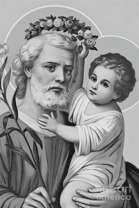 Saint Joseph in Black and White Photograph by Munir Alawi | Pixels