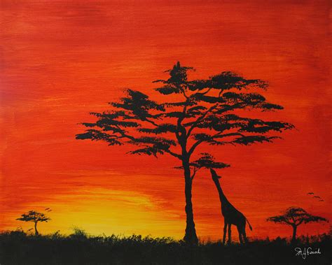 Savanna Sunset Painting by Michael Fencik