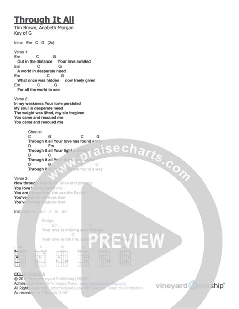 Through It All Chords PDF (Vineyard Worship) - PraiseCharts