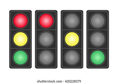 Set Traffic Lights Isolated On White Stock Vector Royalty Free