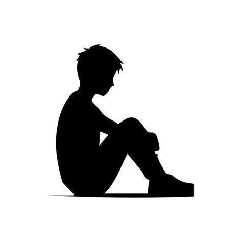 Alone boy sad Silhouette of Very sad man Free Vector 41647953 Vector ...