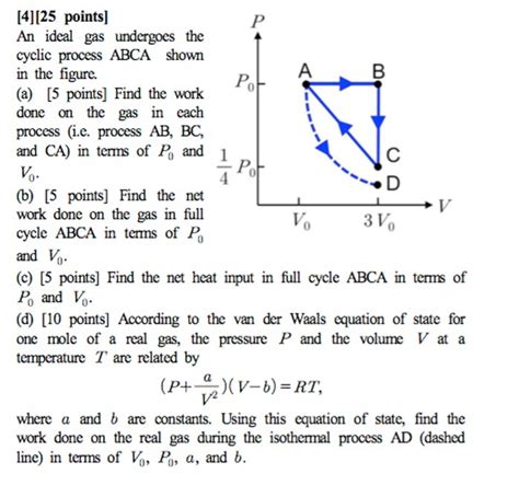 Solved 4 25 Points One Mole Of A Monatomic Ideal Gas Chegg