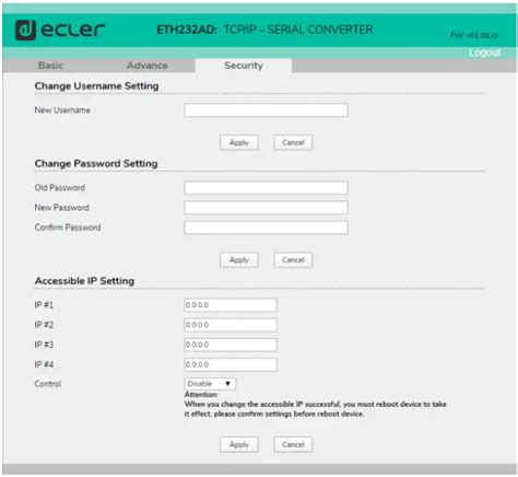 Ecler ETH232AD TCP IP Serial Converter User Manual