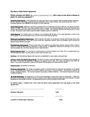 Fillable Online San Marco Castle Rental Agreement Please Complete And