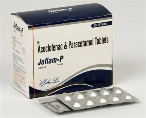 Joflam Aceclofenac Paracetamol Tablets Packaging Type Alu Alu Pack