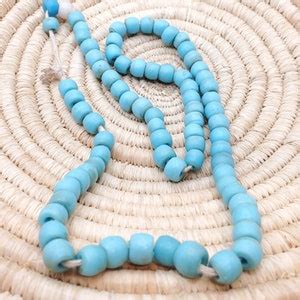 African 24 Old Ethiopian Venetian Blue Padre Beads Blue Glass Trade