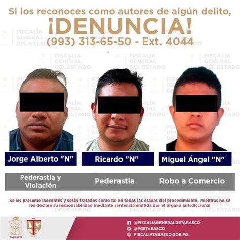 Detenidos siete personas en Tabasco por pederastia violación y robo