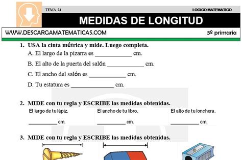 Ejercicios De Medidas De Longitud Para Tercero De Primaria Penza